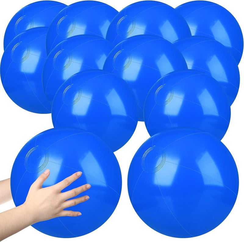Raiten 12 Pcs Beach Ball Inflatable Beach Balls Large Inflatable Ball Floating Ball for Swimming Pool Party Favors Outdoor Activities Summer Birthday Party Supplies (Blue,12 Inch) - Image 1
